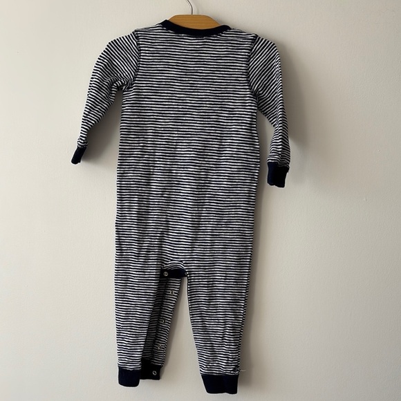 GAP White and Blue Bodysuit with Long Sleeves - Picture 3 of 3